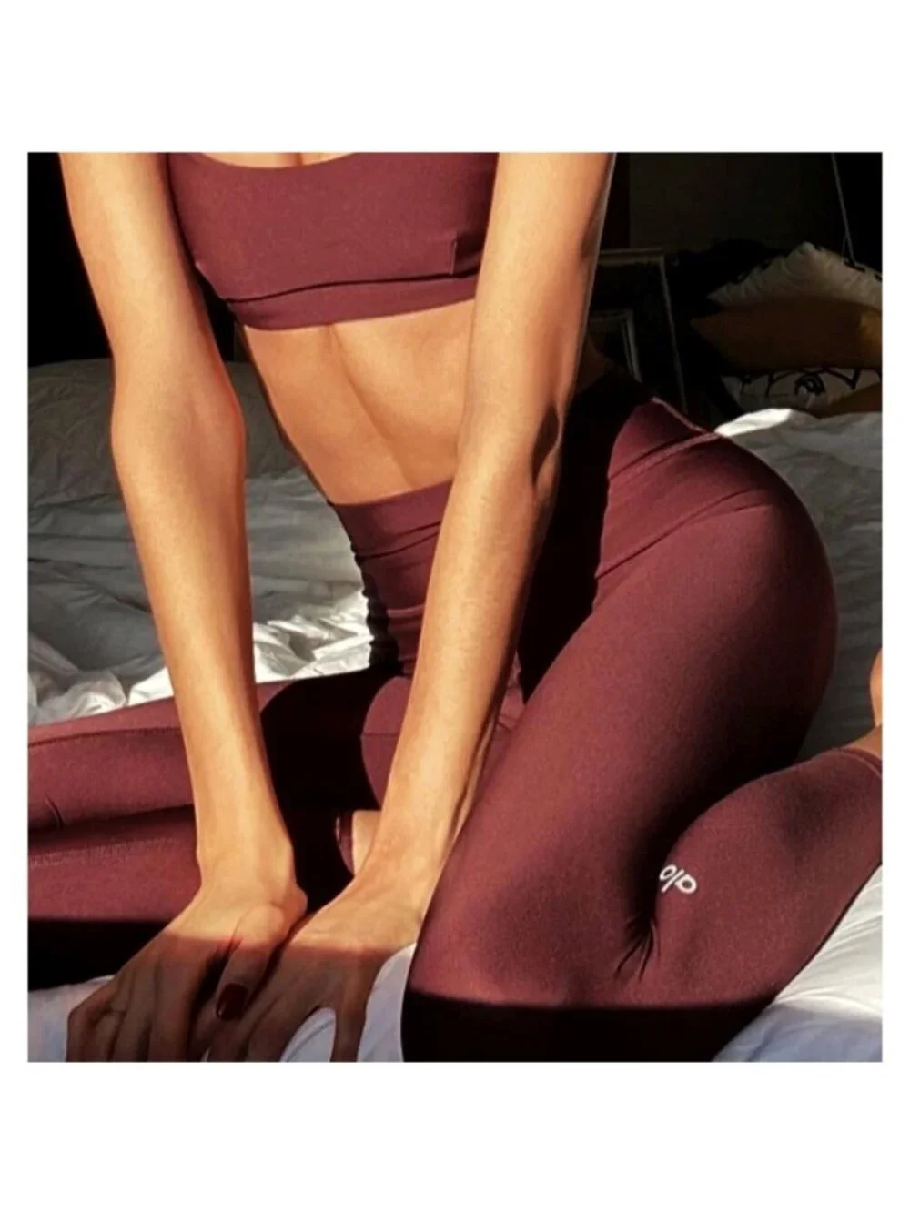 Alo 7/8 High-Waist Airlift Leggings Cherry Cola Hi-Rise Waisted Skinny Tights S
